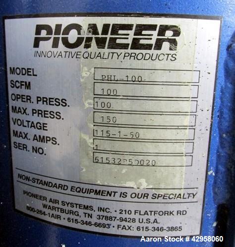 Used Atlas Copco Oil Free Air Compressor, Model ZT22. 30hp, 125 psi, 113 cfm with controls, 21013 hours, serial# AIF021153 with Pioneer dual desiccant air dryer, model PHL-100, rated 100 psi at 110 c...
