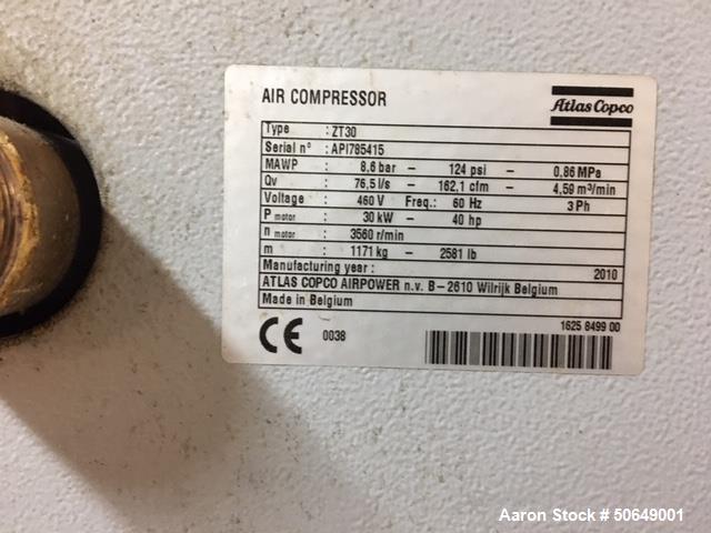 Used- Atlas Copco Air Compressor, Model ZT30