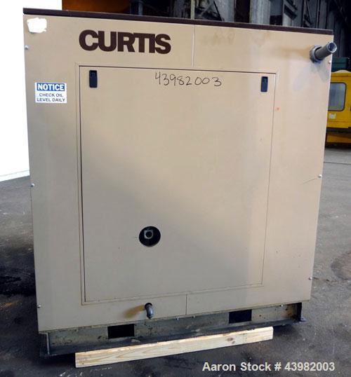 Used Curtis RS Series Rotary Screw Compressor, Model R/S-150D-A/E-E75G. Air cooled, rated 706 cfm at 125 psi. Driven by a 150 hp, 3/60/460 volt, 1780 rpm motor.  Includes a control panel and sound en...