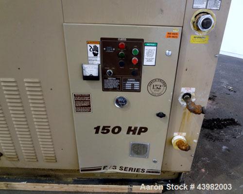 Used Curtis RS Series Rotary Screw Compressor, Model R/S-150D-A/E-E75G. Air cooled, rated 706 cfm at 125 psi. Driven by a 150 hp, 3/60/460 volt, 1780 rpm motor.  Includes a control panel and sound en...