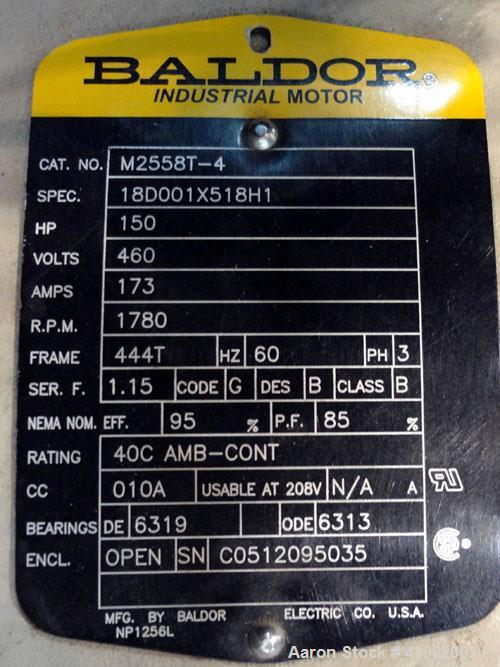 Used Curtis RS Series Rotary Screw Compressor, Model R/S-150D-A/E-E75G. Air cooled, rated 706 cfm at 125 psi. Driven by a 150 hp, 3/60/460 volt, 1780 rpm motor.  Includes a control panel and sound en...