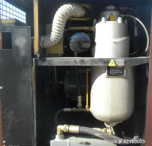 Used Curtis-Toledo Single Stage Rotary Screw Compressor, Model RS10. Oil cooled, 38.5 CFM at 115 psi at 4940 rpm. Driven by a 10 hp motor.Includes a control panel, and sound enclosure. Requires air t...