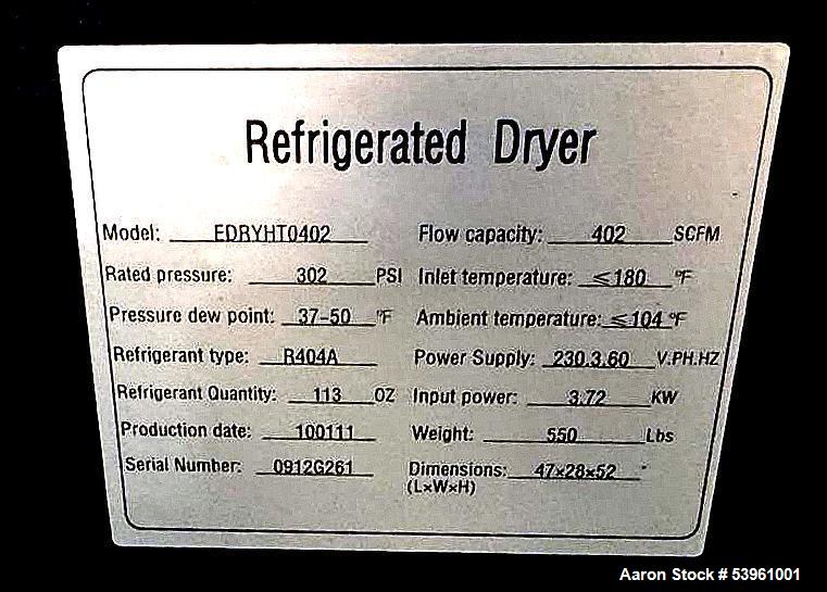 Used Eaton Dynamics Rotary Screw Air Compressor, Model EM-RTS3-75 – 75 HP, 300.2 SCFM, 145 PSI with EDRYHT0402 Air Dryer