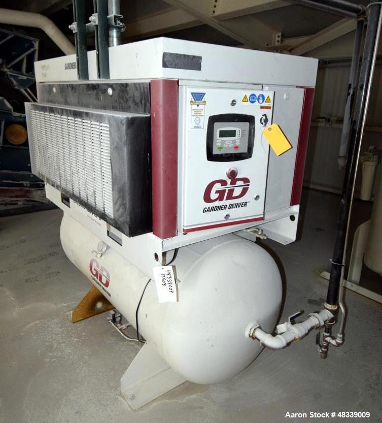 Used Gardner Denver Electra-Saver II Tank Mounted Rotary Screw Air Compressor