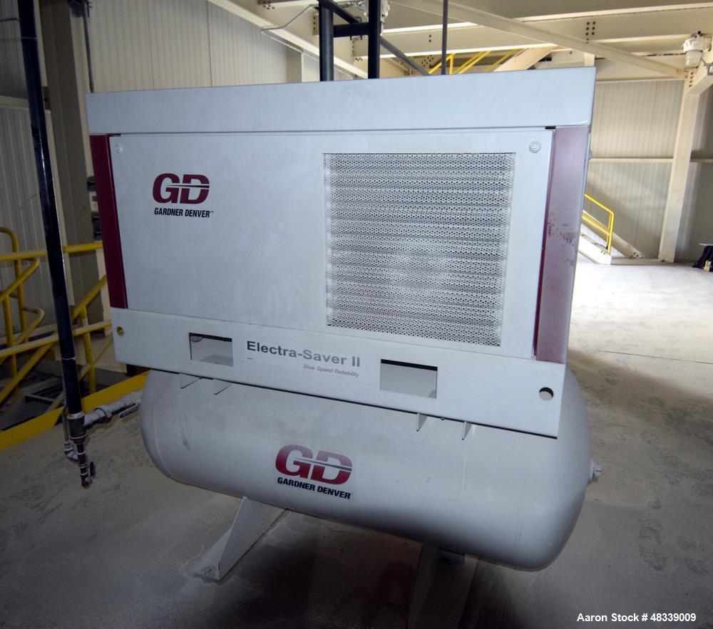 Used Gardner Denver Electra-Saver II Tank Mounted Rotary Screw Air Compressor