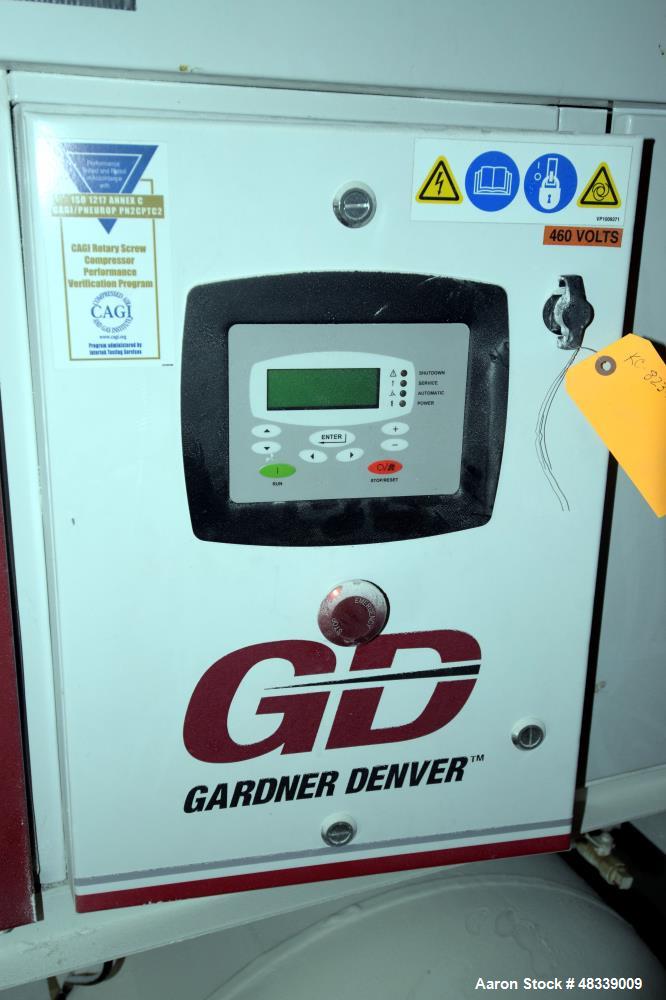 Used- Gardner Denver Electra-Saver II Tank Mounted Rotary Screw Air Compressor