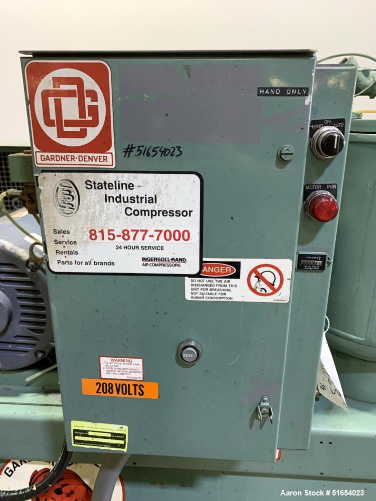 Used- Gardner Denver Rotary Screw Air Compressor, Model EBERGB