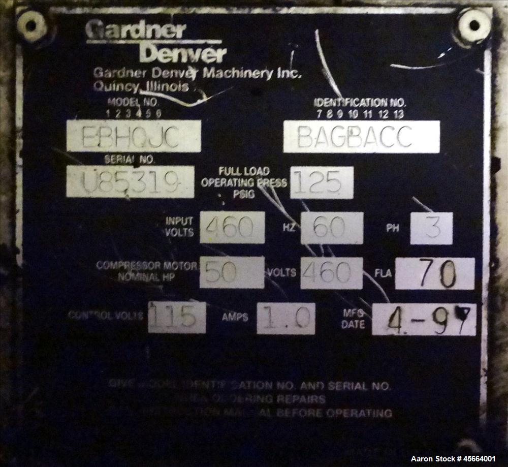 Used Gardner Denver Electra-Saver II Air Compressor, Model EBHQJC.