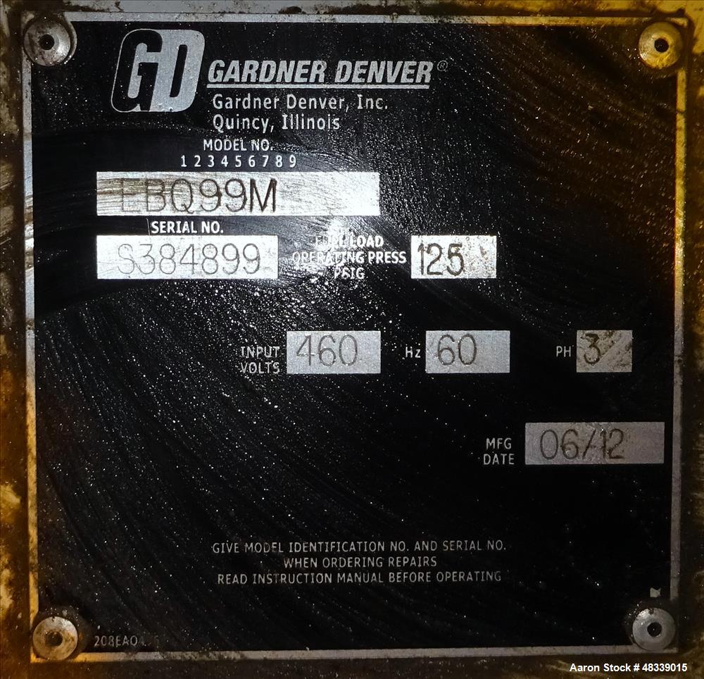 Used Gardner Denver Electra-Saver II Air Cooled Rotary Screw Air Compressor