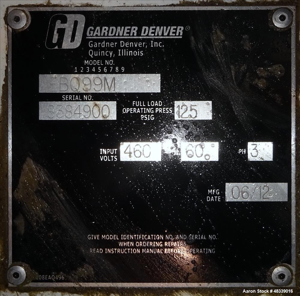 Used Gardner Denver Electra-Saver II Air Cooled Rotary Screw Air Compressor