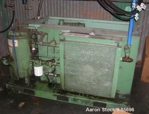 Used Gardner Denver Rotary Screw Compressor, Model EDEQJB-AAGA99C, air cooled. Approximately 221 cfm at 100 psi at 4795 rpm. Driven by a 50 hp, 3/60/460 volt, 1725 rpm motor. Unit includes control pa...