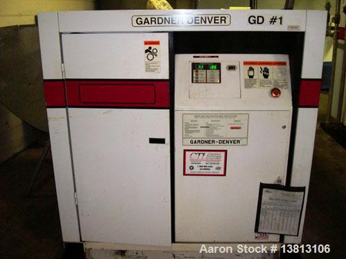 Used Gardner-Denver 150 hp Air Compressor, Model EDHQMA AACAACC.150 HP air compressor with 100 psi operating pressure. Water cooled. 3/60/480V. Year 2001. SN-S114423.