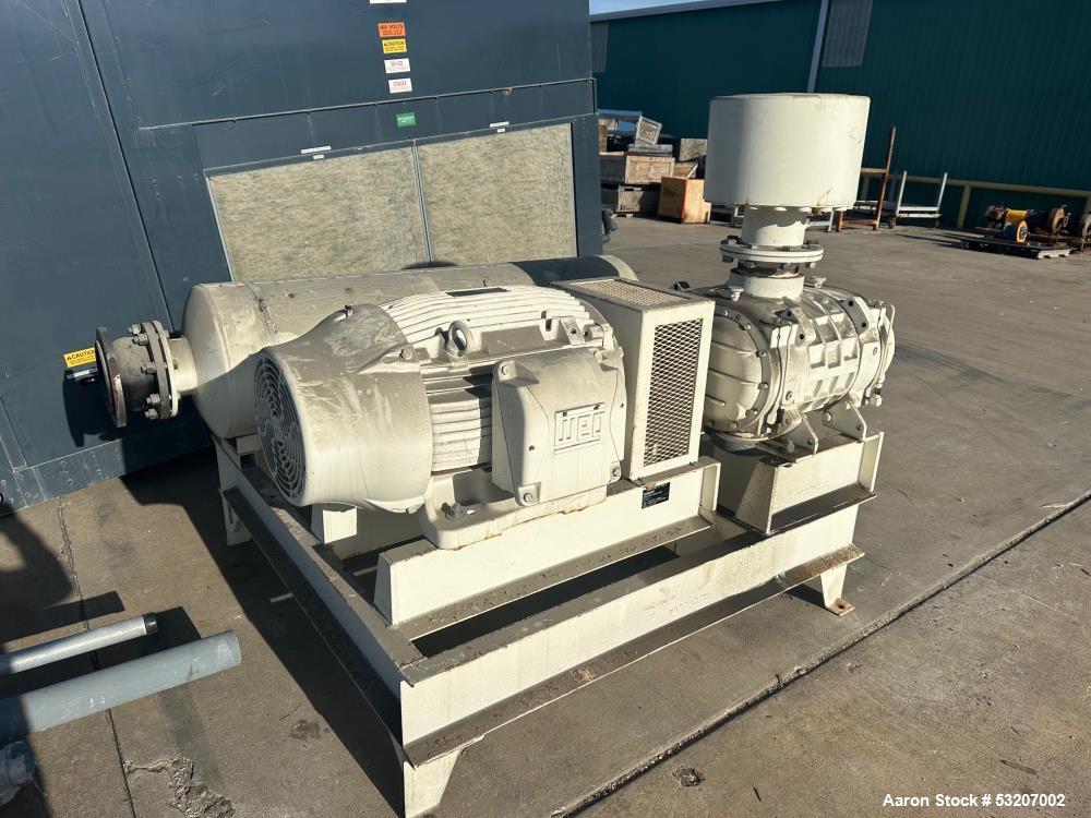 Used Gardner Denver Blower, Model GGGACCA. Skid mounted.  60 HP, with Silencer.
