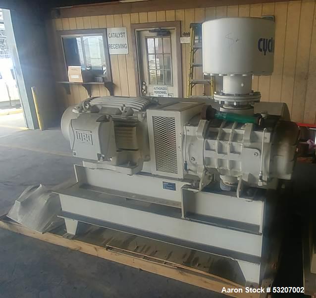Used Gardner Denver Blower, Model GGGACCA. Skid mounted.  60 HP, with Silencer.