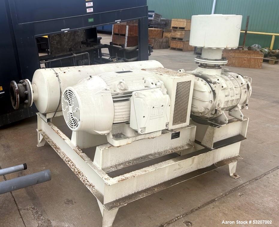 Used Gardner Denver Blower, Model GGGACCA. Skid mounted.  60 HP, with Silencer.
