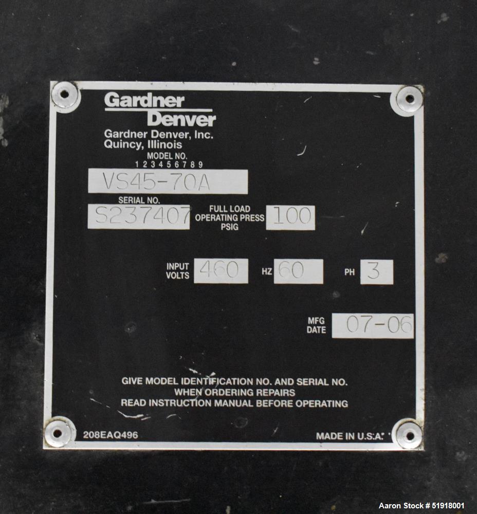 Gardner Denver VS45-70 Screw Air Compressor