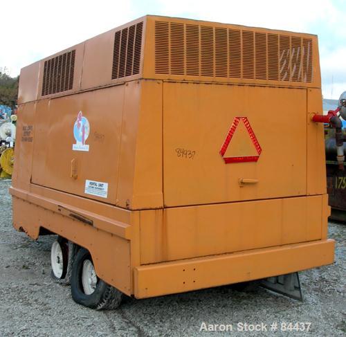 USED: Gardner Denver portable diesel air compressor, approximate 8000 cfm. 70 gallon fuel tank, tandem axle trailer with pintle hitch, 1300 hours on meter.