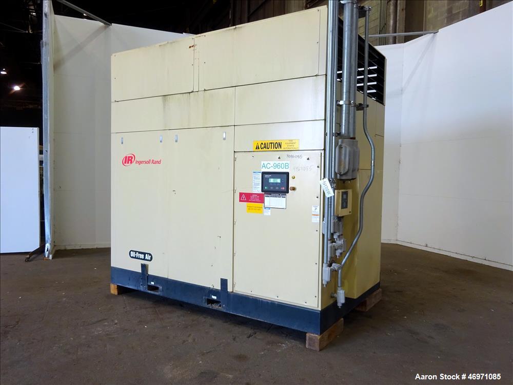 Used Ingersoll-Rand Sierra Air Cooled Rotary Screw Air Compressor, Model H350A. Capacity 1501 CFM, rated operating pressure 125 psig. Driven by a 350hp, 3/60/460 volt, 1788 rpm motor. Includes an Int...
