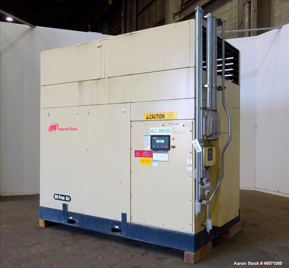 Used Ingersoll-Rand Sierra Air Cooled Rotary Screw Air Compressor, Model H350A. Capacity 1501 CFM, rated operating pressure 125 psig. Driven by a 350hp, 3/60/460 volt, 1788 rpm motor. Includes an Int...