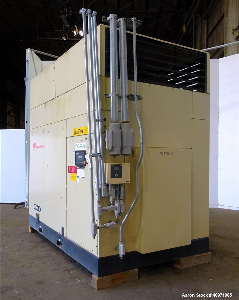 Used Ingersoll-Rand Sierra Air Cooled Rotary Screw Air Compressor, Model H350A. Capacity 1501 CFM, rated operating pressure 125 psig. Driven by a 350hp, 3/60/460 volt, 1788 rpm motor. Includes an Int...