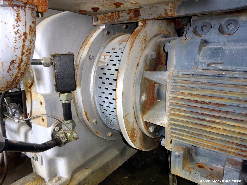 Used Ingersoll-Rand Sierra Air Cooled Rotary Screw Air Compressor, Model H350A. Capacity 1501 CFM, rated operating pressure 125 psig. Driven by a 350hp, 3/60/460 volt, 1788 rpm motor. Includes an Int...
