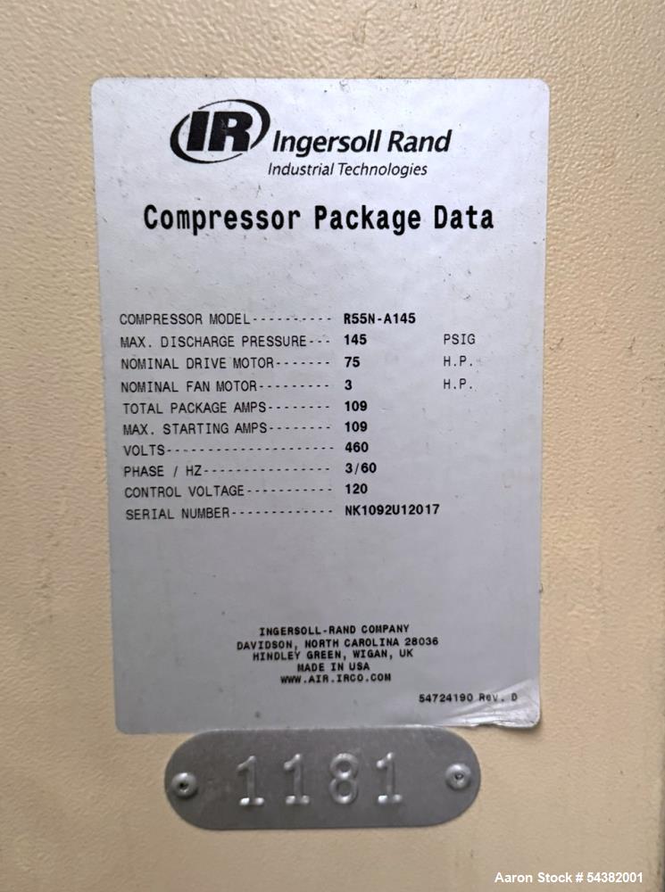 Industrial Compressed Air System with (2) Ingersoll Rand Compressors, Dryers & Air Receivers