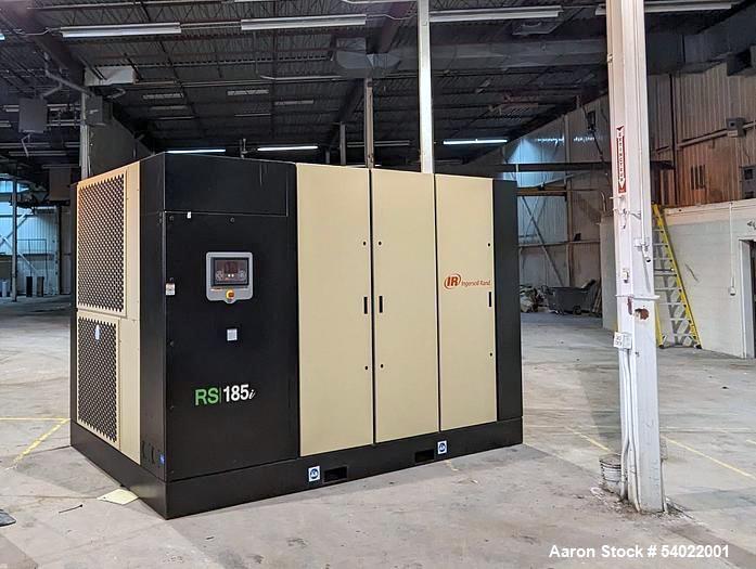 Unused Ingersoll Rand RS185i-A145 Rotary Screw Air Compressor Package – 260 HP, 1211 CFM, 2023 Build, Air Receiver Tanks, Air Dryer, Desiccant Dryer, Filtration, Oil/Water Separator
