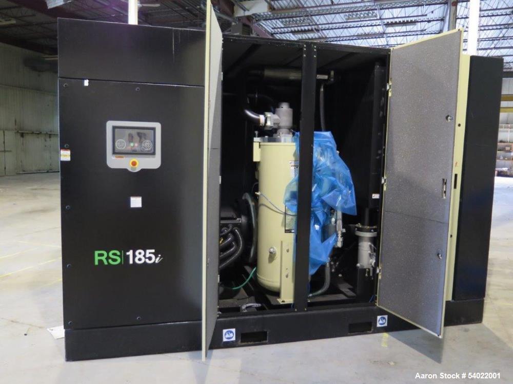Unused Ingersoll Rand RS185i-A145 Rotary Screw Air Compressor Package – 260 HP, 1211 CFM, 2023 Build, Air Receiver Tanks, Air Dryer, Desiccant Dryer, Filtration, Oil/Water Separator