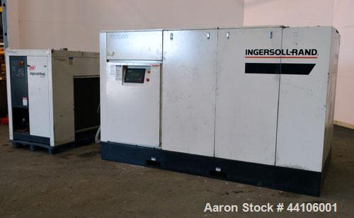Used Ingersoll-Rand Air Cooled Rotary Screw Air Compressor, Model SSR-EP125. Capacity 571 CFM, rated operating pressure 125 psig, maximum discharge pressure 128 psig, maximum modulate pressure 135 ps...