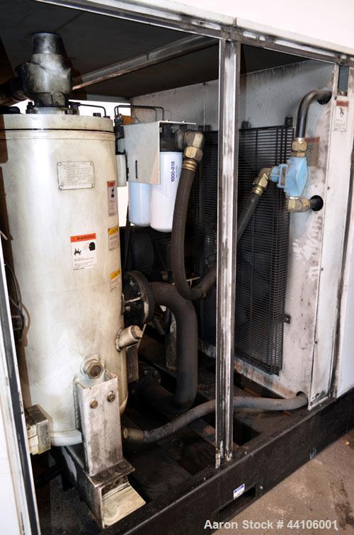 Used Ingersoll-Rand Air Cooled Rotary Screw Air Compressor, Model SSR-EP125. Capacity 571 CFM, rated operating pressure 125 psig, maximum discharge pressure 128 psig, maximum modulate pressure 135 ps...