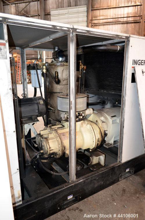 Used Ingersoll-Rand Air Cooled Rotary Screw Air Compressor, Model SSR-EP125. Capacity 571 CFM, rated operating pressure 125 psig, maximum discharge pressure 128 psig, maximum modulate pressure 135 ps...