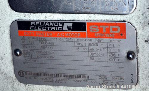 Used Ingersoll-Rand Air Cooled Rotary Screw Air Compressor, Model SSR-EP125. Capacity 571 CFM, rated operating pressure 125 psig, maximum discharge pressure 128 psig, maximum modulate pressure 135 ps...