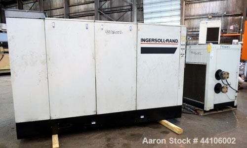 Used Ingersoll-Rand Air Cooled Rotary Screw Air Compressor, Model SSR-EP125. Capacity 571 CFM, rated operating pressure 125 psig, maximum discharge pressure 128 psig, maximum modulate pressure 135 ps...