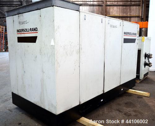 Used Ingersoll-Rand Air Cooled Rotary Screw Air Compressor, Model SSR-EP125. Capacity 571 CFM, rated operating pressure 125 psig, maximum discharge pressure 128 psig, maximum modulate pressure 135 ps...