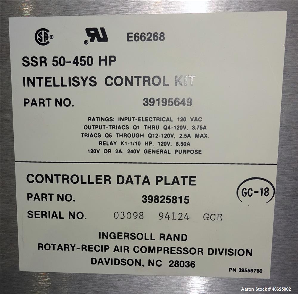 Used Ingersoll Rand Rotary Screw Air Compressor, Model SSR-EP150.