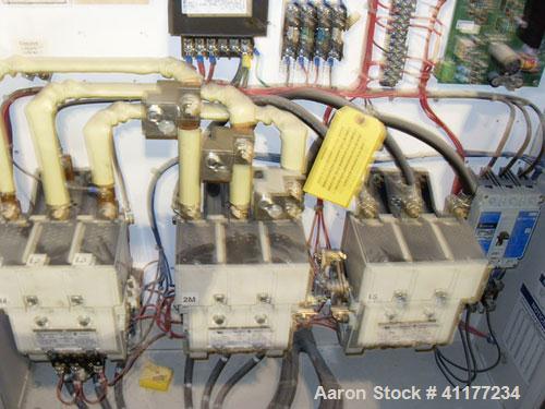 Used Ingersoll-Rand Rotary Screw Air Compressor, Model SSR-EP200. Size 200 HP. Capacity 892 CFM, single stage unit. Rated operating pressure 125 PSI, max discharge pressure 128 PSI, max modulate pres...