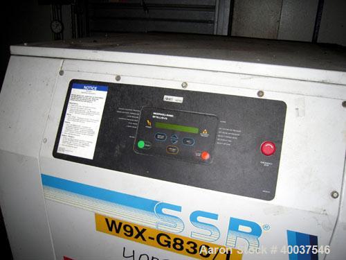 Used- Ingeroll Rand Rotary Screw Air Compressor, model SSR-EP30SE. 117 CFM at 125 psi. Driven by a 30 hp,3/60/230/460 volt m...