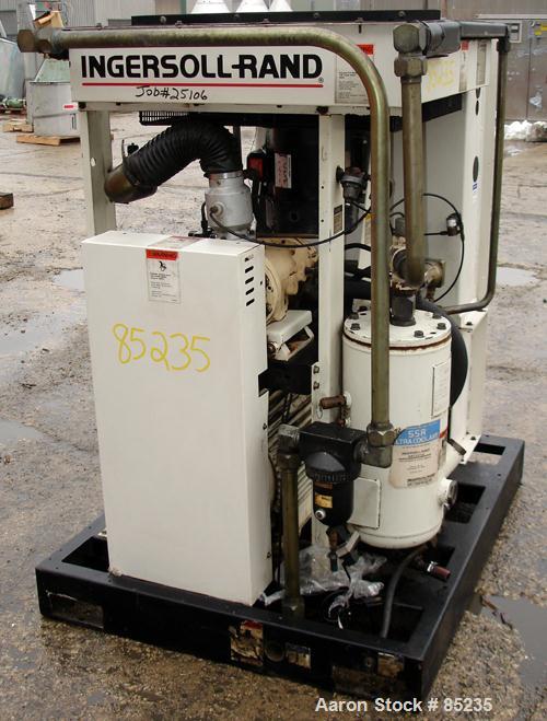 USED: Ingersoll Rand rotary screw compressor, model SSR-EP50SE, aircooled. Approx 198 scfm, operating 125 psi. Driven by a 50 hp, 3/60/230/460 volt, 3450 rpm motor. Includes an IR Intellisys digitalc...