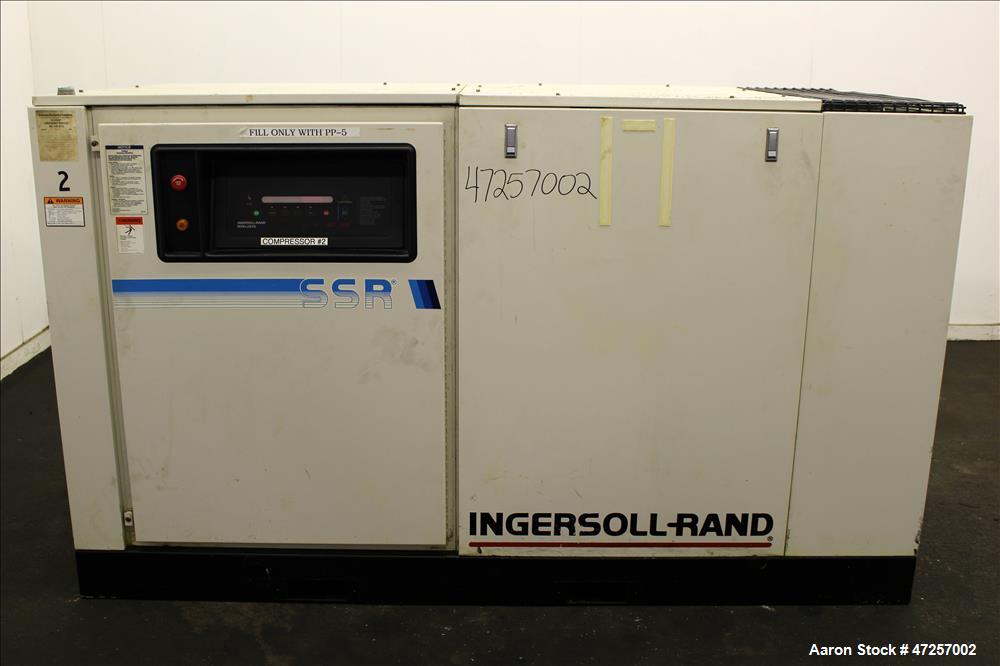 Used Ingersoll-Rand Air Cooled Rotary Screw Air Compressor, Model SSR-EP60