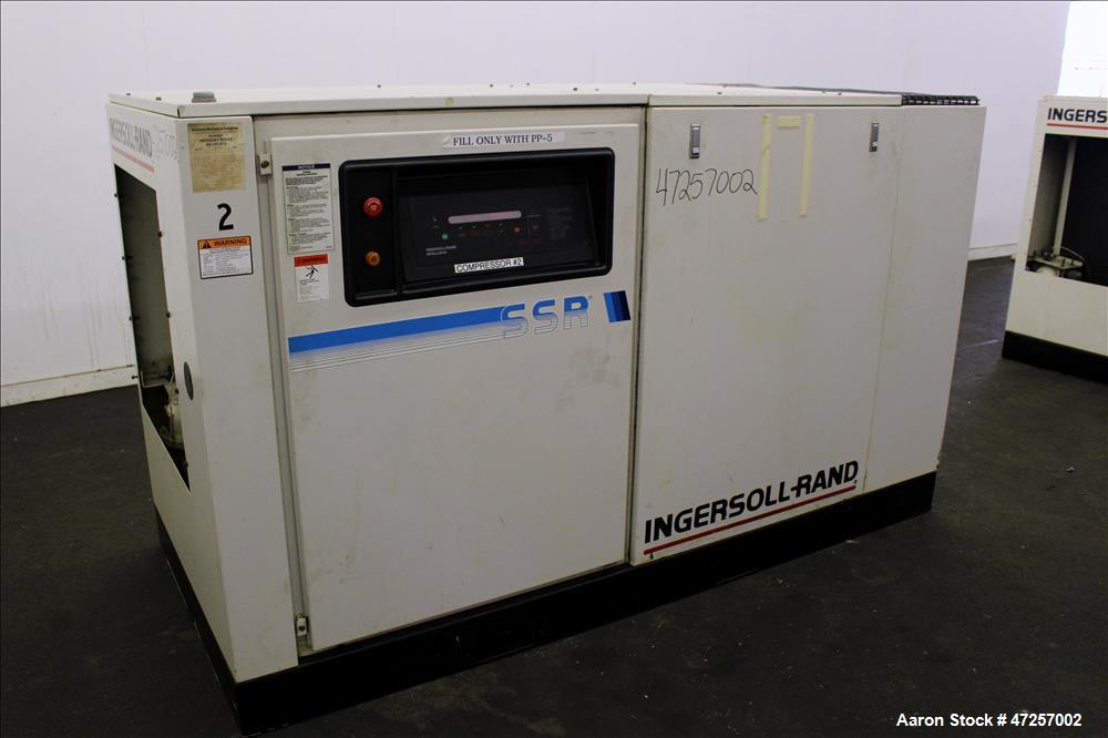 Used Ingersoll-Rand Air Cooled Rotary Screw Air Compressor, Model SSR-EP60