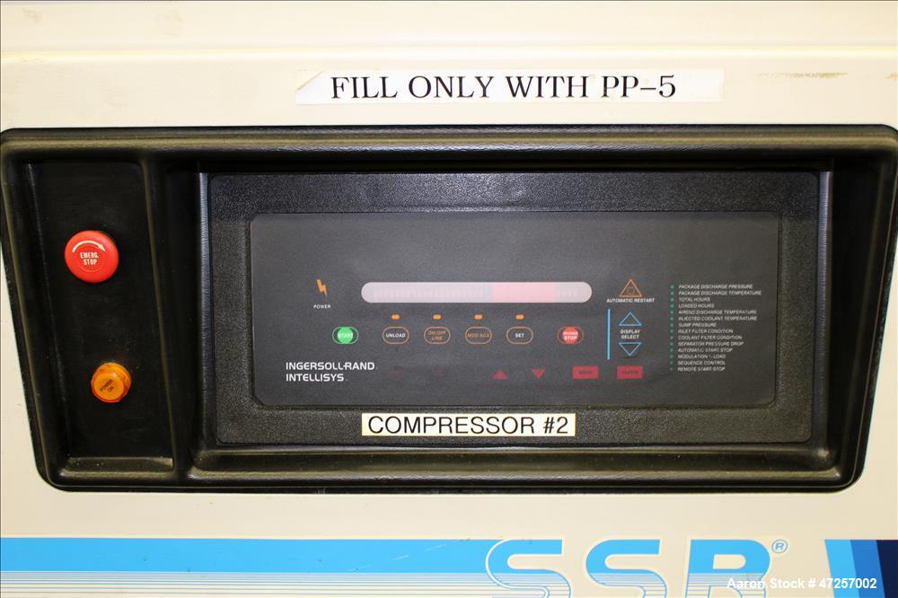 Used Ingersoll-Rand Air Cooled Rotary Screw Air Compressor, Model SSR-EP60