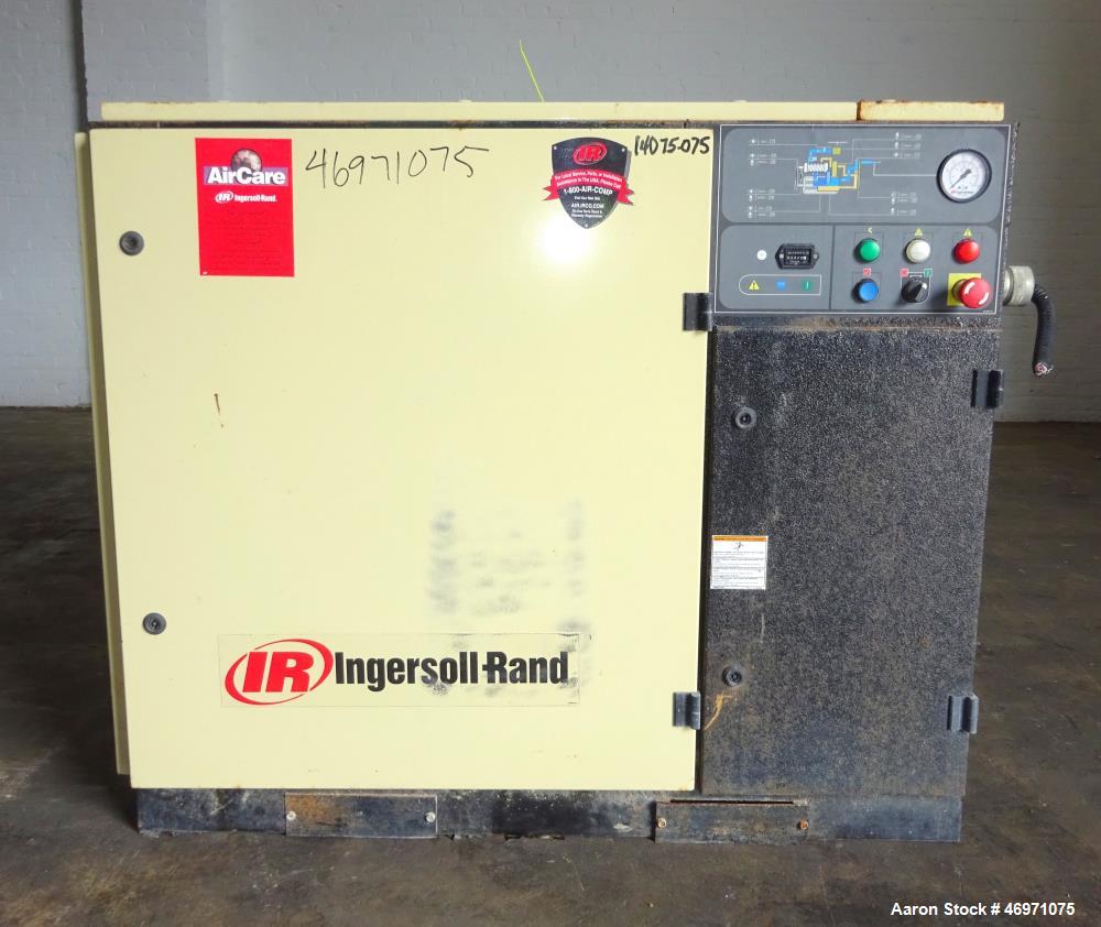 Used Ingersoll-Rand Air Cooled Rotary Screw Air Compressor, Model SSR UP6-20-12