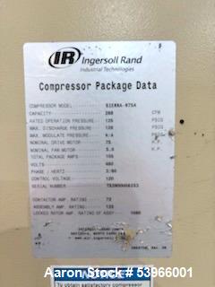Used Ingersoll Rand Sierra H75A 75 HP Rotary Screw Air Compressor with TS2A Dryer & Expansion Tank – 288 CFM, 125 PSIG