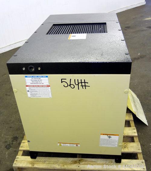 Used Ingersoll-Rand Unigy Rotary Screw Air Compressor, Model UNI-15-150-H. Capacity 53 CFM, rated operating pressure 125psi. Driven by a 12.5kw (15hp), 400 volt motor. Includes a sound enclosure. Bui...
