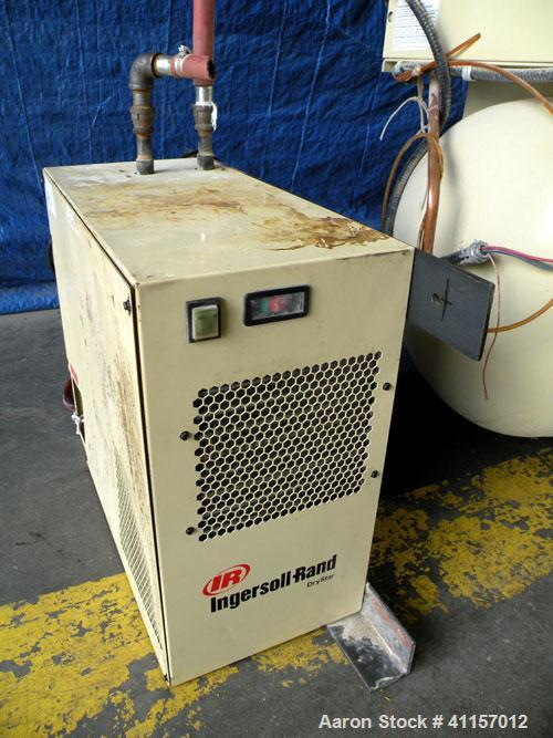 Used Ingersoll-Rand Single Stage Rotary Screw Compressor, Model UP6-10-150. 34 cfm at 150 psi. Air cooled. Driven by a 10 hp, 3/60/203/460 volt, 3515 rpm motor. Mounted on a reciever tank, includes a...