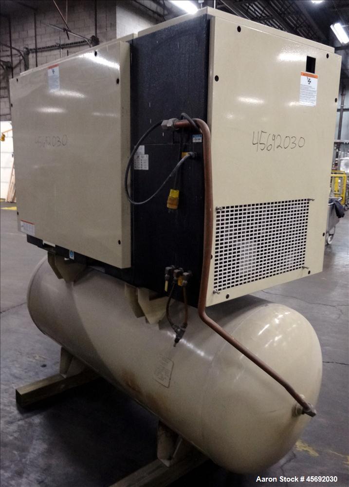 Used Ingersoll-Rand Air Cooled Rotary Screw Air Compressor, Model UP6 30-150. Capacity 112 cfm, rated operating pressure 150 psig. 240 gallon capacity tank. Driven by an approximately 30 hp motor. In...
