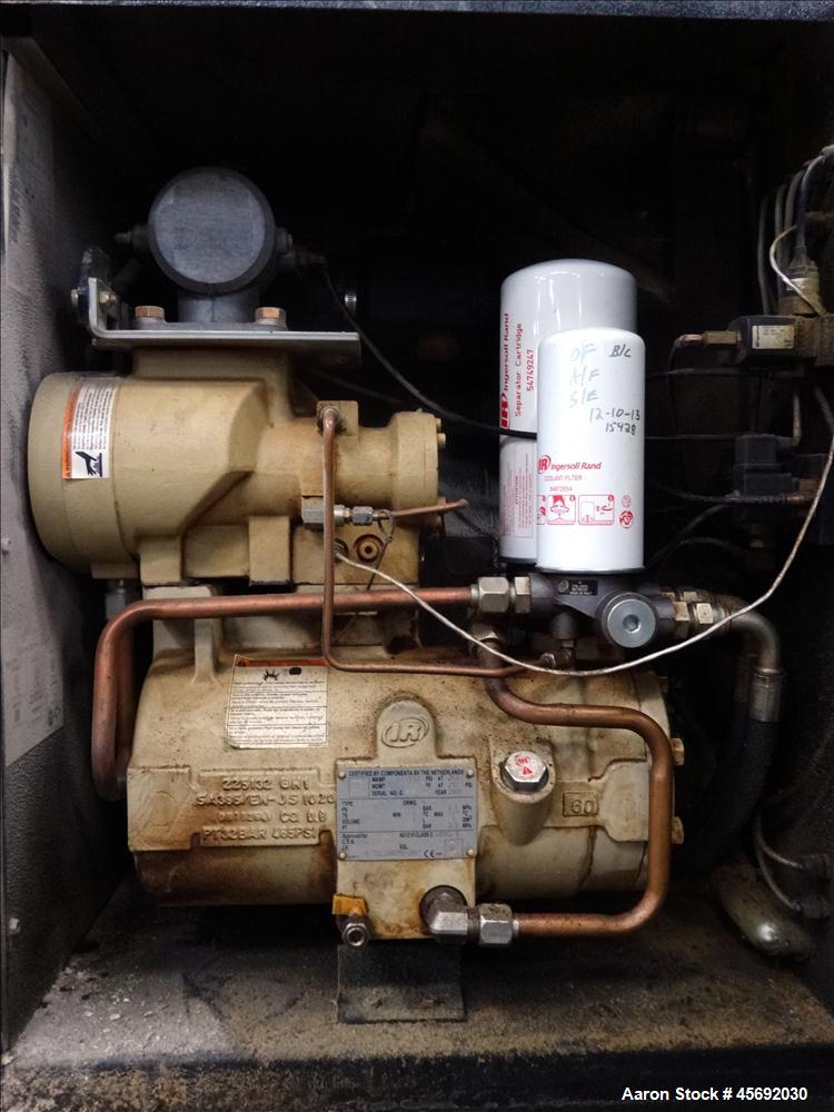Used Ingersoll-Rand Air Cooled Rotary Screw Air Compressor, Model UP6 30-150. Capacity 112 cfm, rated operating pressure 150 psig. 240 gallon capacity tank. Driven by an approximately 30 hp motor. In...