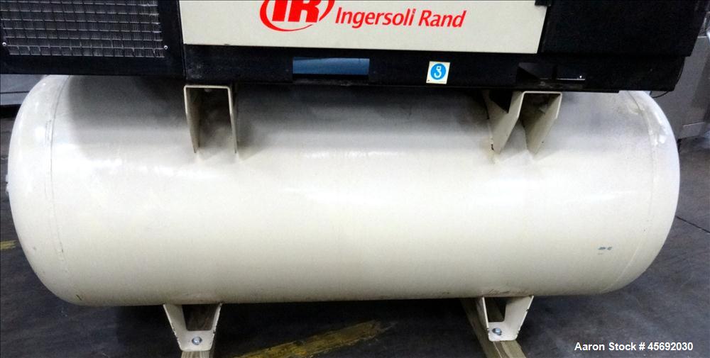 Used Ingersoll-Rand Air Cooled Rotary Screw Air Compressor, Model UP6 30-150. Capacity 112 cfm, rated operating pressure 150 psig. 240 gallon capacity tank. Driven by an approximately 30 hp motor. In...