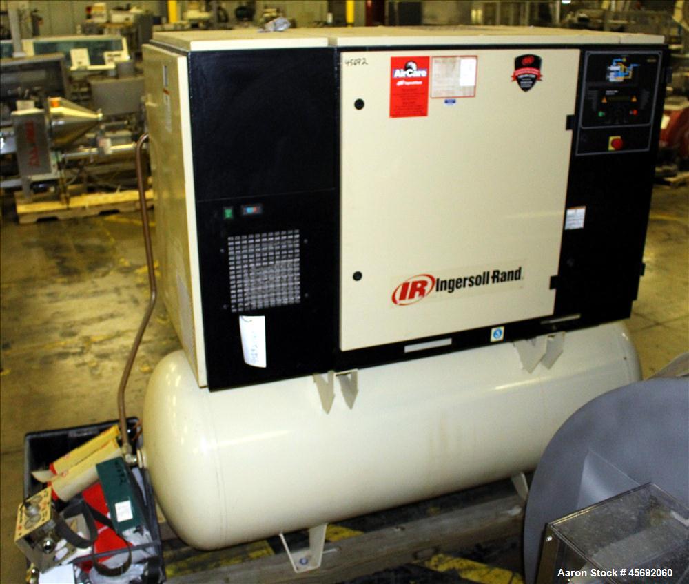 Used Ingersoll-Rand Air Cooled Rotary Screw Air Compressor, Model UP6 30-150. Capacity 112 cfm, rated operating pressure 150 psig. 240 gallon capacity tank. Driven by an approximately 30 hp motor. In...