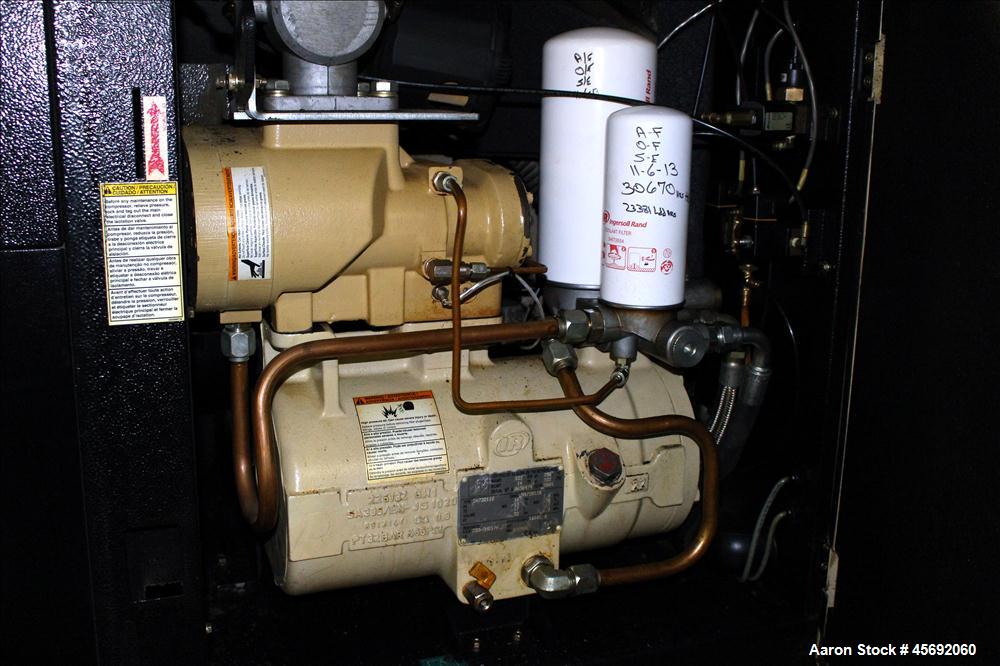 Used Ingersoll-Rand Air Cooled Rotary Screw Air Compressor, Model UP6 30-150. Capacity 112 cfm, rated operating pressure 150 psig. 240 gallon capacity tank. Driven by an approximately 30 hp motor. In...